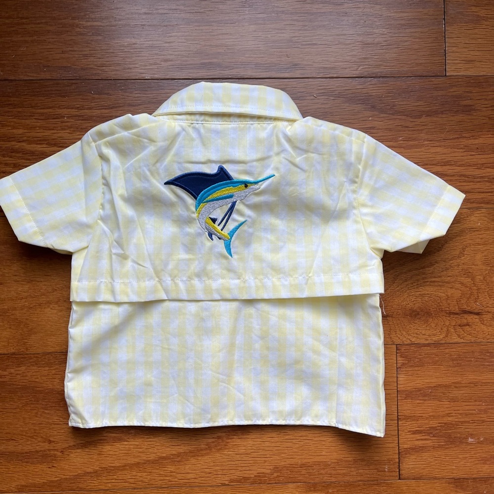 9 month Southern Sass Smock Yellow Shirt NWT